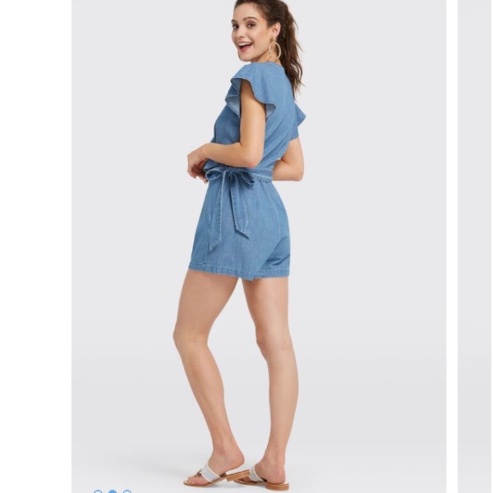 Draper James Chambray Flutter Romper - Picture 3 of 8